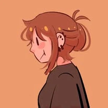Foto de perfil da Anne: ilustração de perfil de uma garota de cabelo castanho